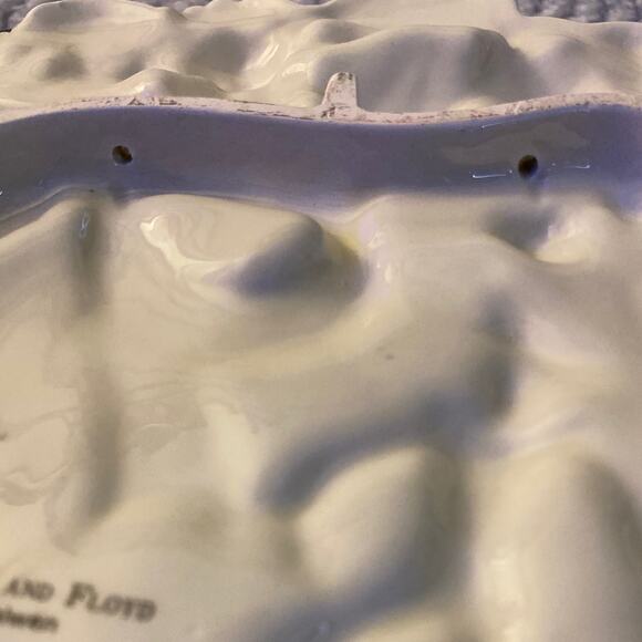 VINTAGE 1995 Fitz & Floyd Santa Bag Plate Decorative Piece Canape Dish - Picture 5 of 7